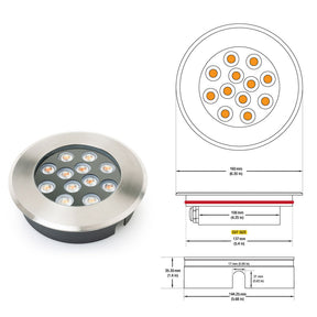 VBD-UL-1201-1500-xxxx-I 6 inch Outdoor Round Shallow Recessed inground light