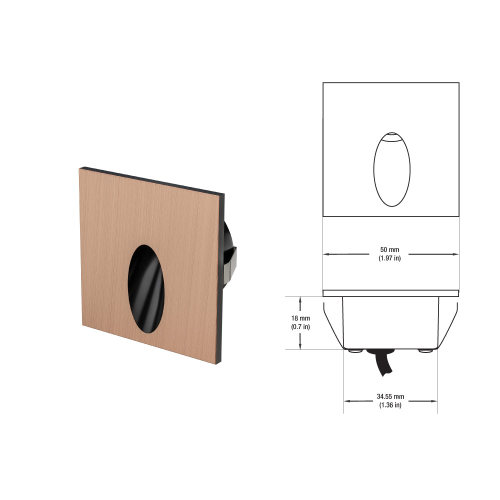 VBD-SQ25-1W-3K-DB Square LED Step Lights