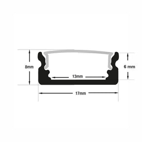 VBD-CH-S5B Black Low Profile LED Aluminum Channel