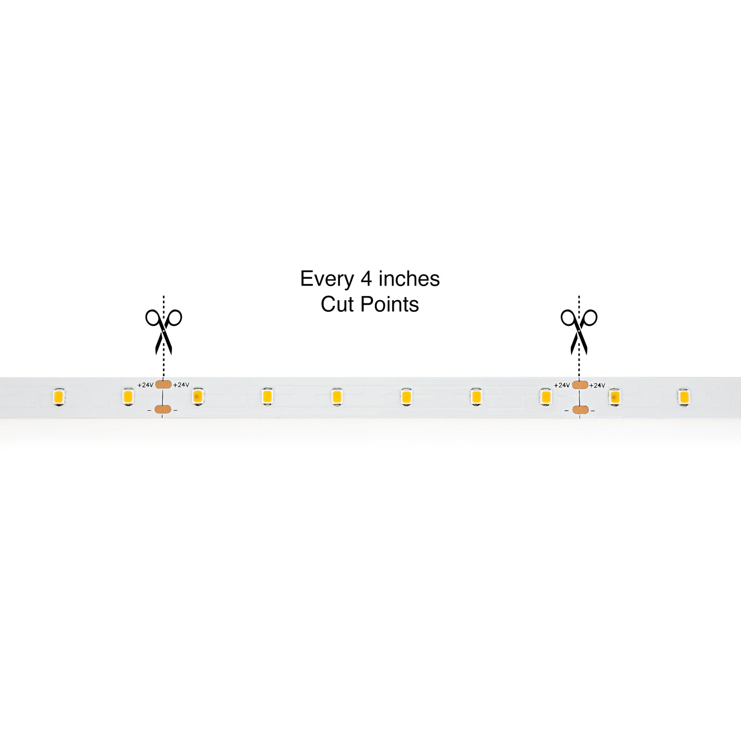 VBDFS-L2835-xxxx-60-24-NS 500Lm/m(152Lm/ft) 4.8W/m(1.5W/ft) CCT(2.7K, 3K, 3.5K, 4K, 5K, 6K)