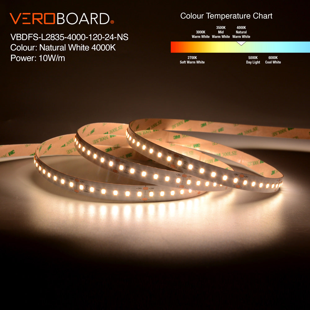 VBDFS-L2835 LED Strip - 10W/m, 980Lm/m, Multiple CCTs