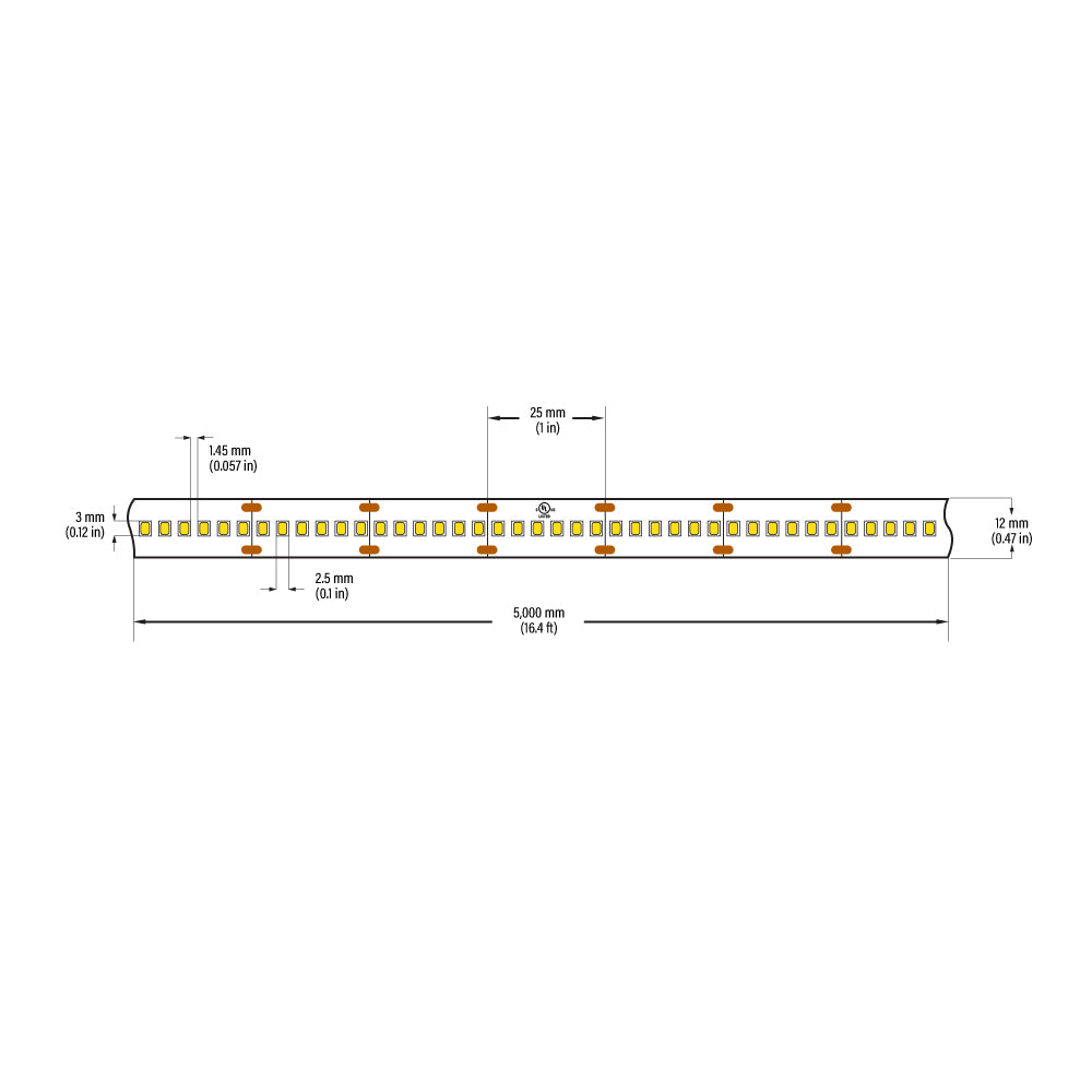 VBDFS-2835-xxxx-240-24-NS 5280Lm/m(1609Lm/ft) 28.8W/m(9W/ft) CCT(2.7K, 3K, 3.5K, 4K, 5K, 6K)