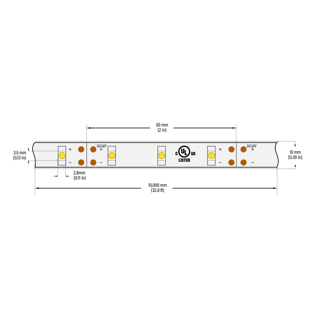 VBDFS-3528-xxxx-60-12-WP Waterproof LED Strip, 480Lm/m(146Lm/ft) 4.5W/m(1.5W/ft) CCT(3K, 6K)