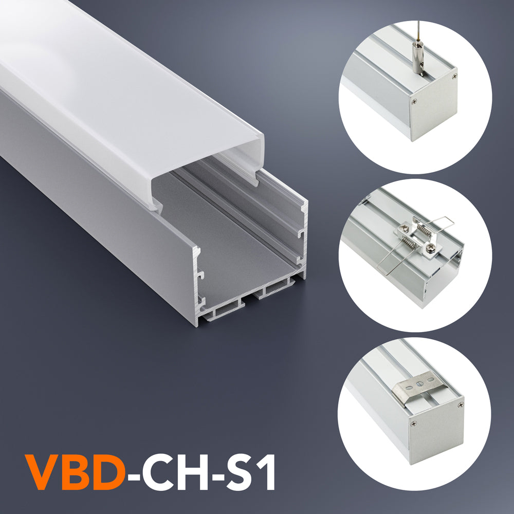 VBD-CH-S1 Square Diffuser LED Aluminum Channel