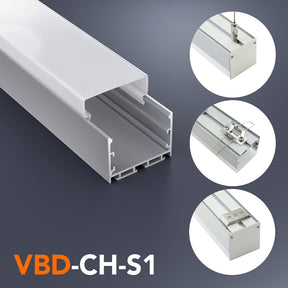 VBD-CH-S1 Square Diffuser LED Aluminum Channel