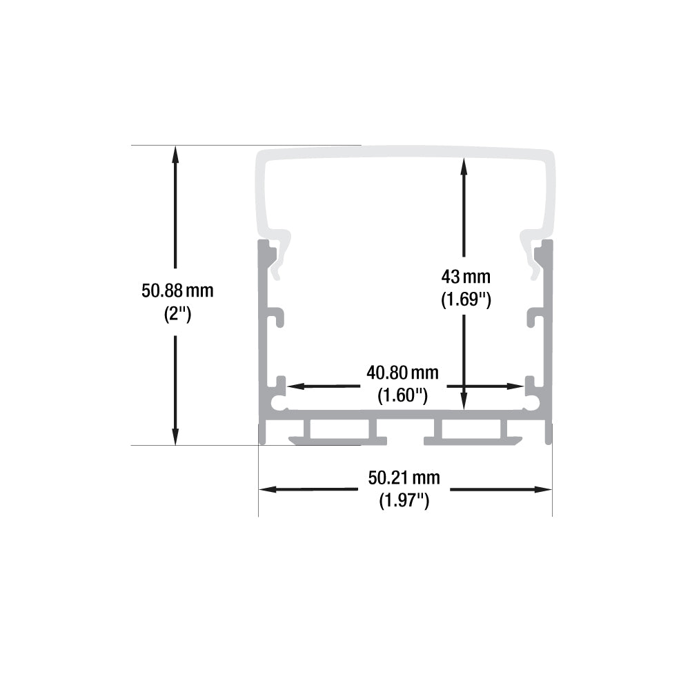 VBD-CH-S1 Square Diffuser LED Aluminum Channel
