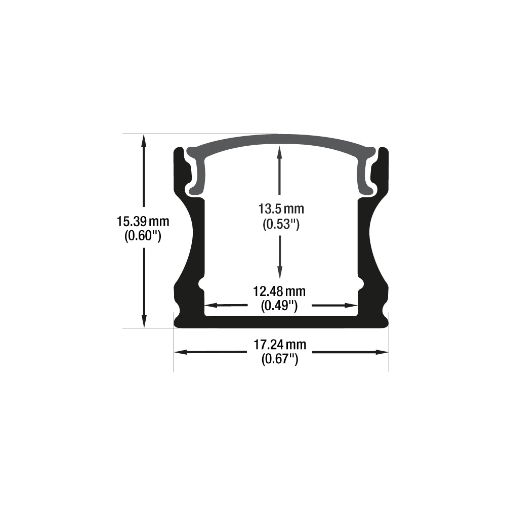 VBD-CH-S4B Black LED Aluminum Channel