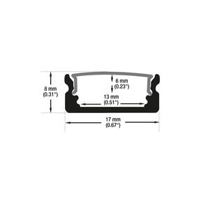 VBD-CH-S5B Black Low Profile LED Aluminum Channel