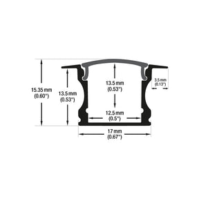VBD-CH-RF1B Black Recessed LED Aluminum Channel