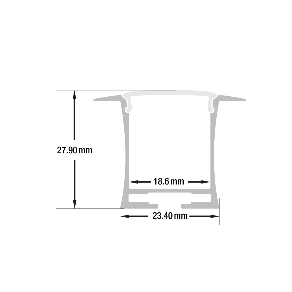 VBD-CH-RF4 Linear Aluminum Channel 2Meters(78.7in), Veroboard