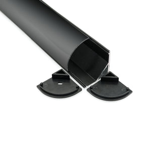 VBD-CH-C3B Black Corner Mount (Curve) LED Aluminum Channel