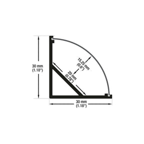 VBD-CH-C3B Black Corner Mount (Curve) LED Aluminum Channel