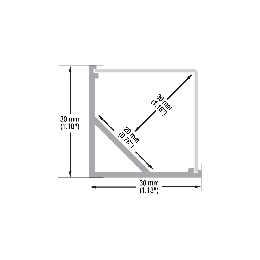 VBD-CH-C4 Corner Mount Square LED Aluminum Channel