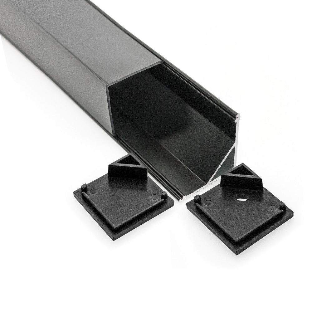 VBD-CH-C4B Black Corner Mount Square LED Aluminum Channel
