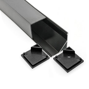 VBD-CH-C4B Black Corner Mount Square LED Aluminum Channel