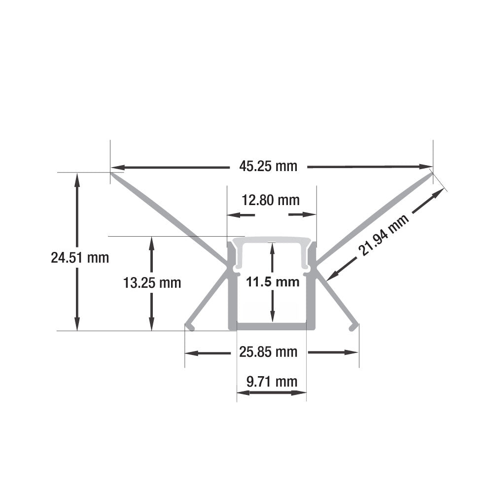 VBD-CH-D2 Wall/Ceiling Corner(Inside) LED Aluminum Channel