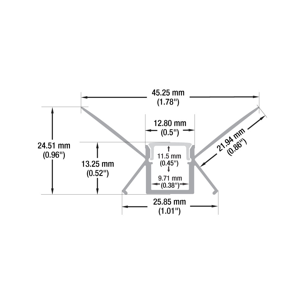 VBD-CH-D2 Wall/Ceiling Corner(Inside) LED Aluminum Channel