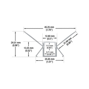 VBD-CH-D2 Wall/Ceiling Corner(Inside) LED Aluminum Channel
