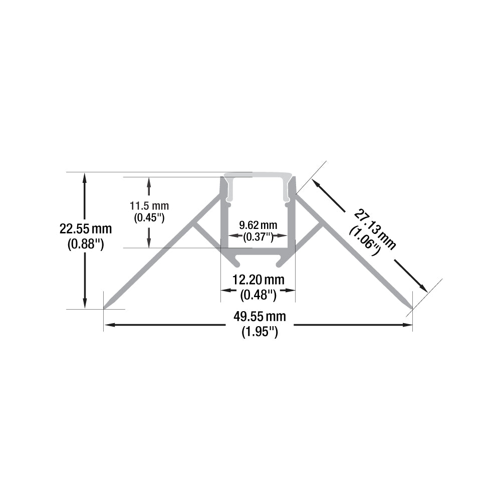VBD-CH-D3 Wall/Ceiling Corner(Outside) LED Aluminum Channel