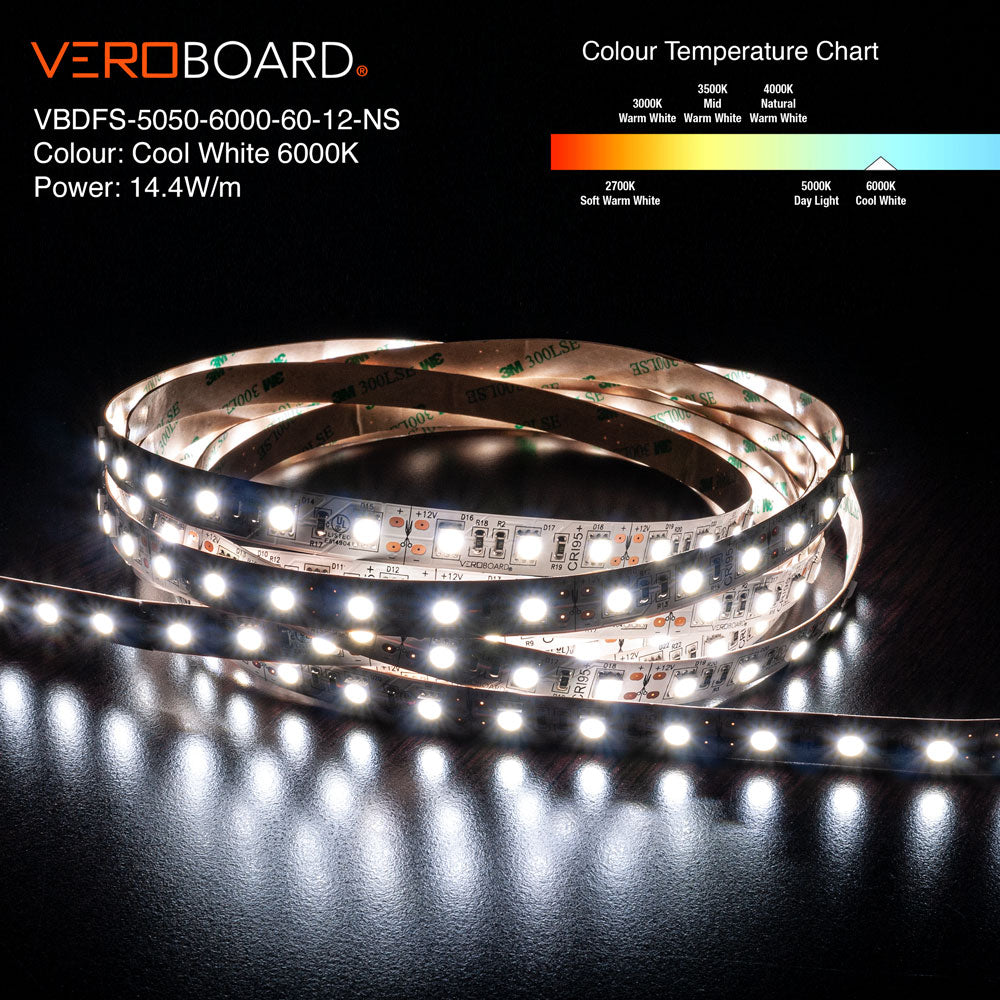 VBDFS-5050-xxxx-60-12-NS 1320Lm/m(402Lm/ft) 14.4W/m(4.5W/ft) CCT(3K, 6K)
