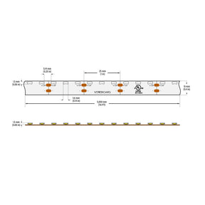VBDFS-315-xxxx-120-12-NS Side Emitting LED Strip, 1320Lm/m(402Lm/ft) 9W/m(3W/ft) CCT(2.7K, 5K, Green)