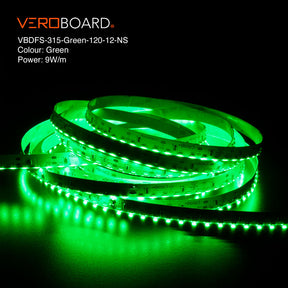 VBDFS-315-xxxx-120-12-NS Side Emitting LED Strip, 1320Lm/m(402Lm/ft) 9W/m(3W/ft) CCT(2.7K, 5K, Green)