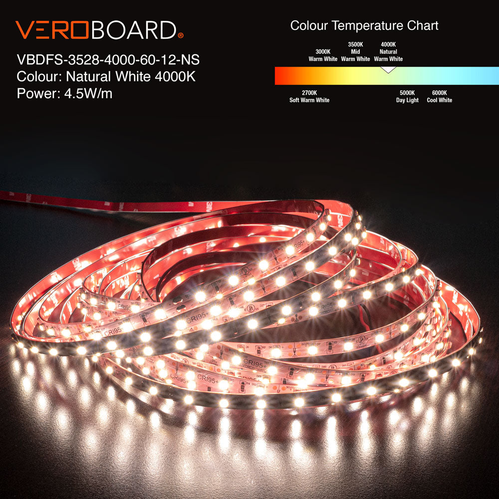 VBDFS-3528-xxxx-60-12-NS 480Lm/m(146Lm/ft) 4.5W/m(1.5W/ft) CCT(2.7K, 3K, 3.5K, 4K, 5K)