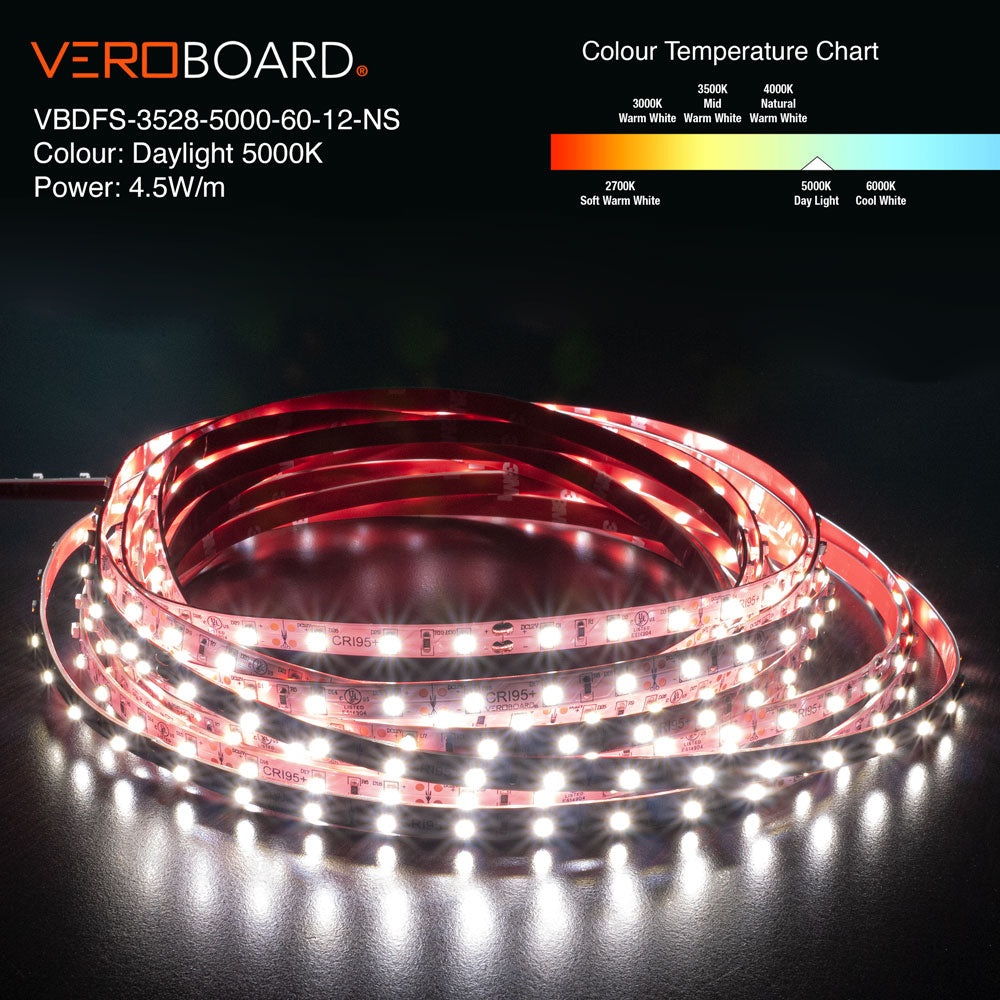 VBDFS-3528-xxxx-60-12-NS 480Lm/m(146Lm/ft) 4.5W/m(1.5W/ft) CCT(2.7K, 3K, 3.5K, 4K, 5K)