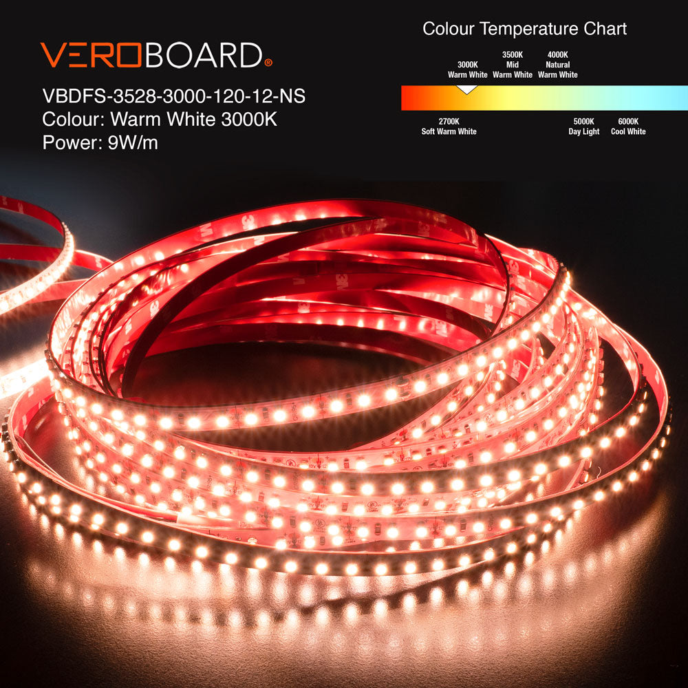 VBDFS-3528-xxxx-120-12-NS 960Lm/m(292Lm/ft) 9W/m(3W/ft) CCT(2.7K, 3K, 3.5K, 4K, 5K)