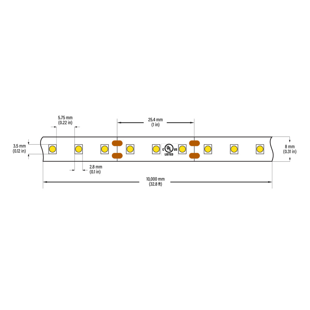 VBDFS-3528-xxxx-120-12-NS 960Lm/m(292Lm/ft) 9W/m(3W/ft) CCT(2.7K, 3K, 3.5K, 4K, 5K)
