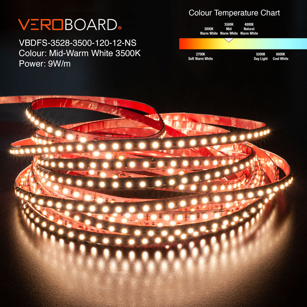 VBDFS-3528-xxxx-120-12-NS 960Lm/m(292Lm/ft) 9W/m(3W/ft) CCT(2.7K, 3K, 3.5K, 4K, 5K)