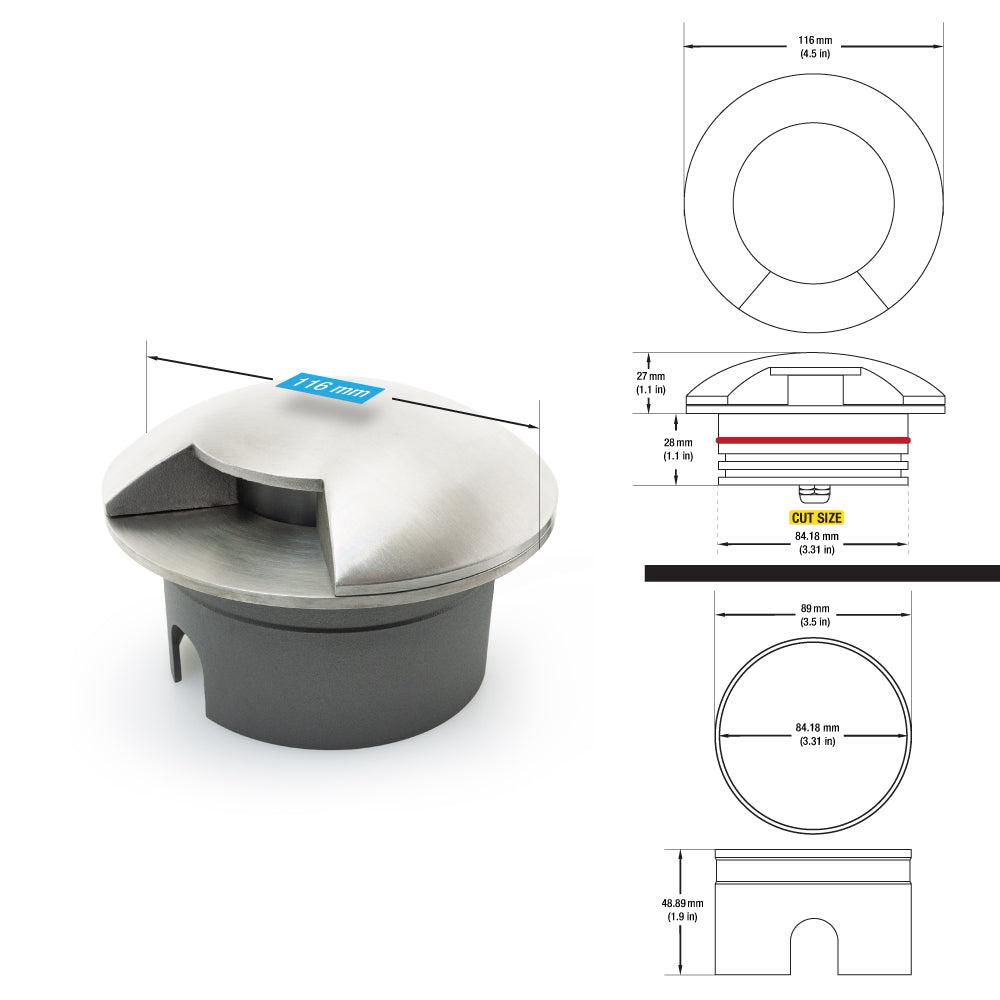 VBD-UL-D00X-0X00-B 4.5 inch Outdoor Round Recessed Inground Light