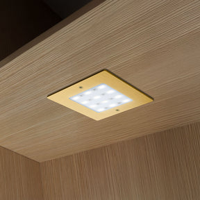 VBUN-S50-12V-Gold Square Ultrathin Surface Mount Cabinet Light 12V 5W Gold
