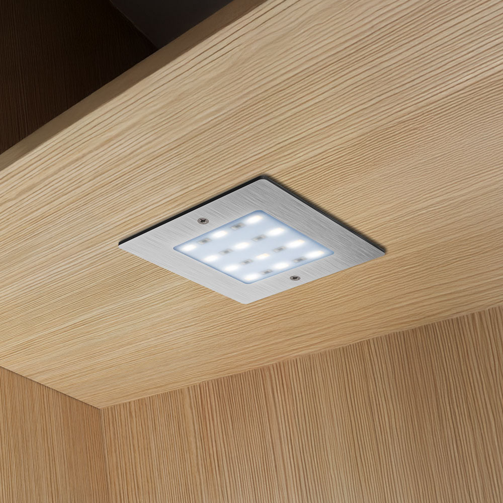 VBUN-S50-12V-BN Square Ultrathin Surface Mount Cabinet Light 12V 5W Brushed Nickel