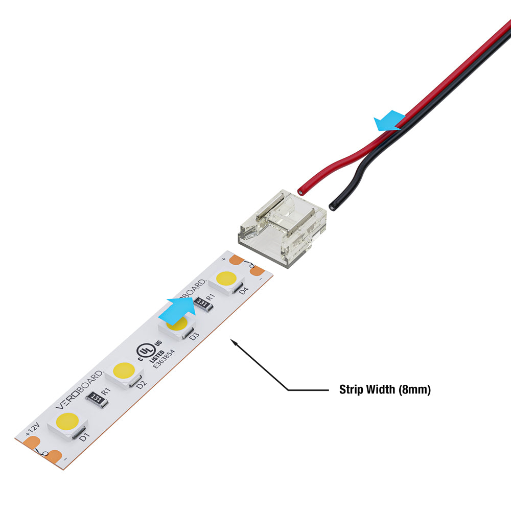 VBD-CON-8MM-1S1W LED Strip to Wire Connector