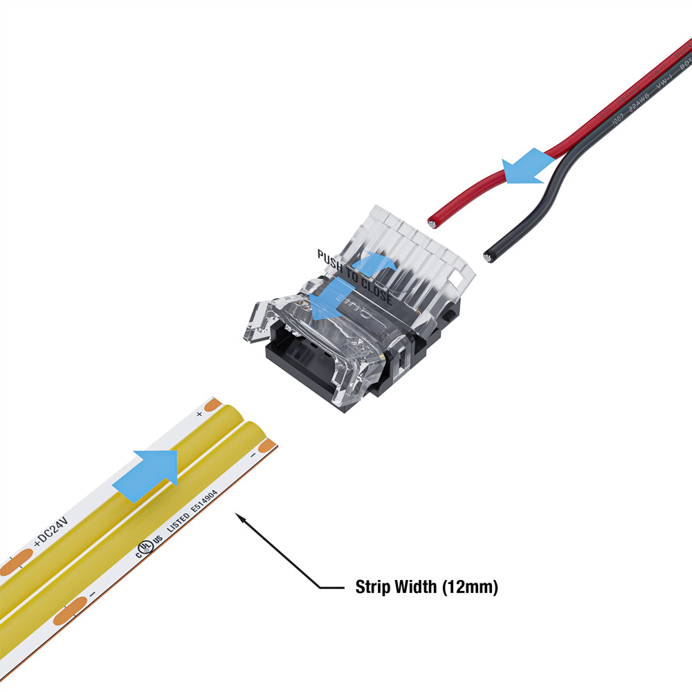 VBD-CON-12MM-1S1W LED Strip to Wire Connector