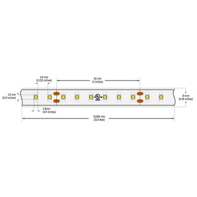 VBDFS-3528-5000-120-24-WP Waterproof LED Strip, 840Lm/m (256Lm/ft) 9.6W/m(3W/ft)  CCT(5K)