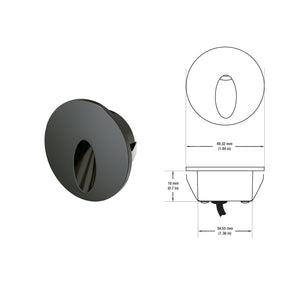 VBD-RD25-1W-3K-BK Round LED Step Lights