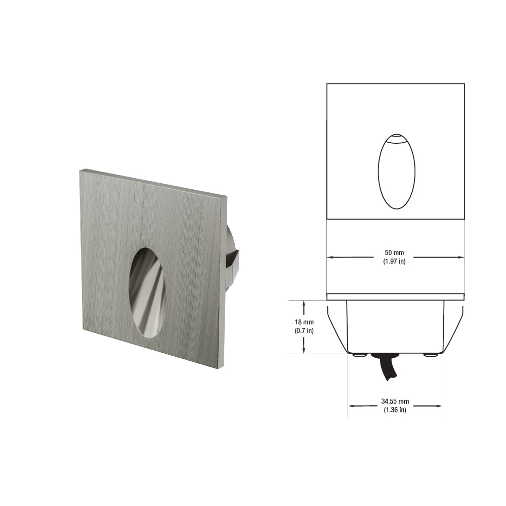 VBD-SQ25-1W-3K-BN Square LED Step Lights