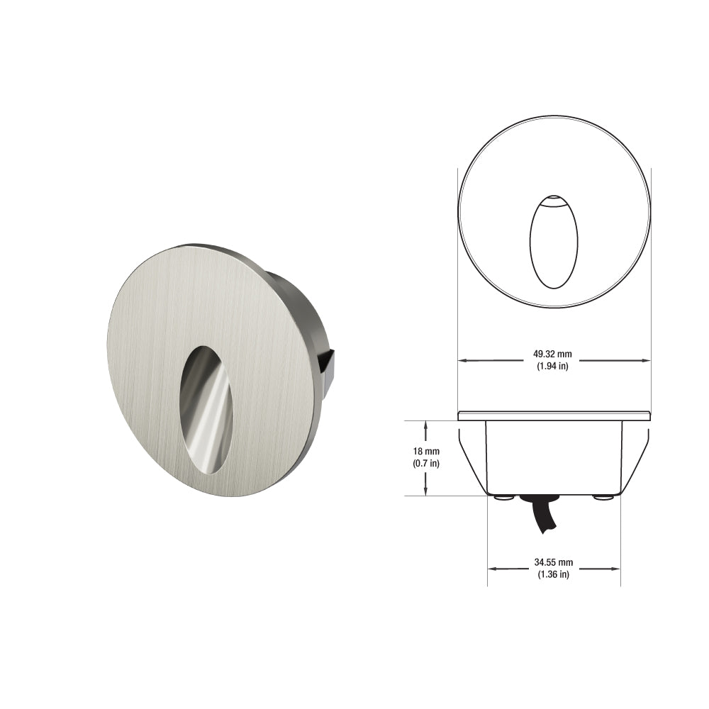VBD-RD25-1W-3K-BN Round LED Step Lights