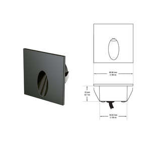 VBD-SQ25-1W-3K-BK Square LED Step Lights