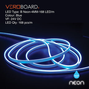VBDFS-B Neon-4MM-168 LED/m Flexible Neon Blue LED Strip (5 Meter Roll/ 16.4ft)