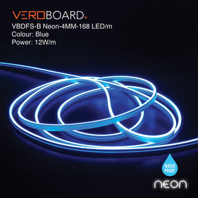 VBDFS-B Neon-4MM-168 LED/m Flexible Neon Blue LED Strip (5 Meter Roll/ 16.4ft)