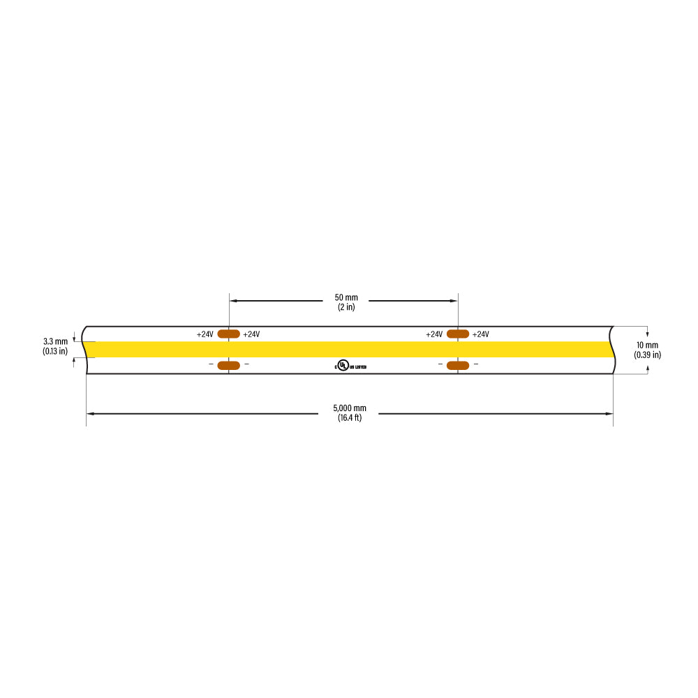 VBDFS-COB480W3-xxxx-24S 765Lm/m(233Lm/ft) 9W/m(3W/ft) CCT(2.7K, 3K, 3.5K, 4K, 5K)