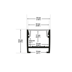 VBD-CH-RH3 Round LED Aluminum Channel 1270mm(50in)