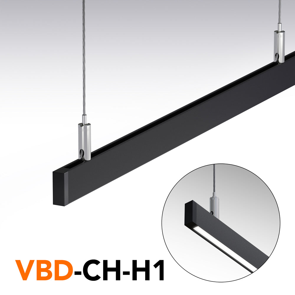 VBD-CH-H1 Narrow Black hanging Aluminum Channel 2.4Meters(94.4in) and 3Meters(118in), Veroboard
