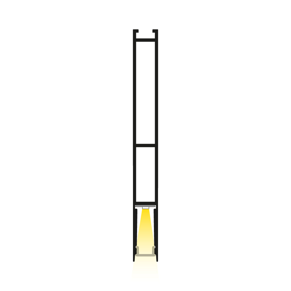 VBD-CH-H2 Narrow Black hanging LED Aluminum Channel