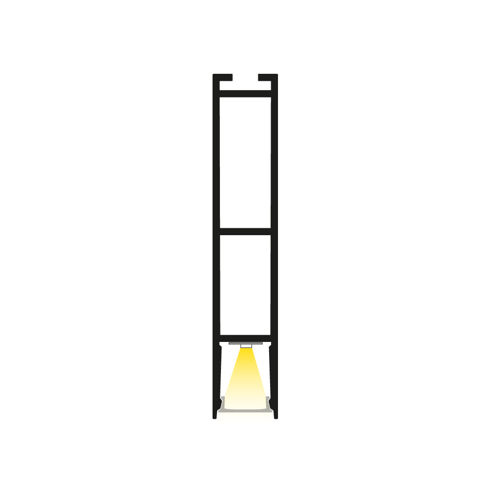 VBD-CH-H3 Narrow Black hanging LED Aluminum Channel