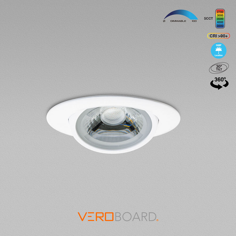 AD-LED-4-S12W-1224V-5CCTWH-EY, 4 inch Gimbal Adjustable Downlight Canless LED