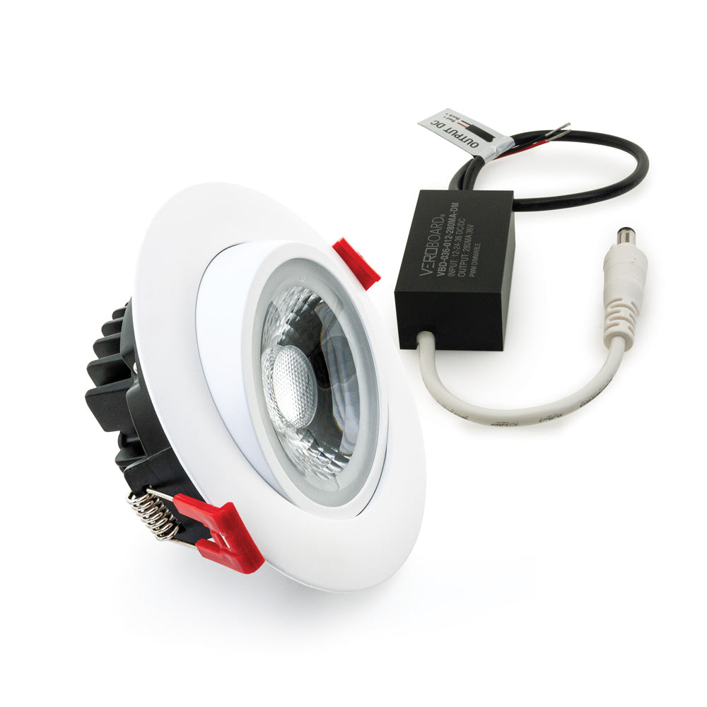 AD-LED-4-S12W-1224V-5CCTWH-EY, 4 inch Gimbal Adjustable Downlight Canless LED